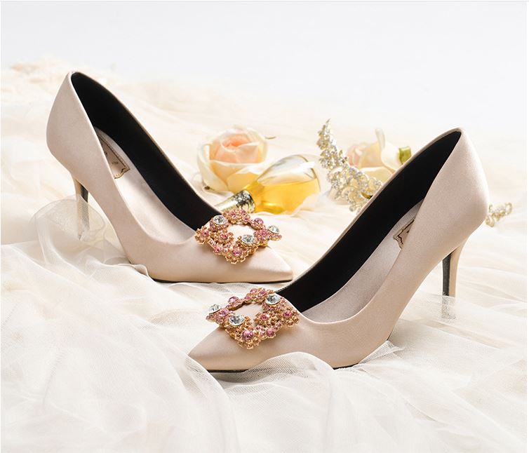 Women Luxury Satin Dress Shoes for Banquet and Wedding | C'n'B Fashion